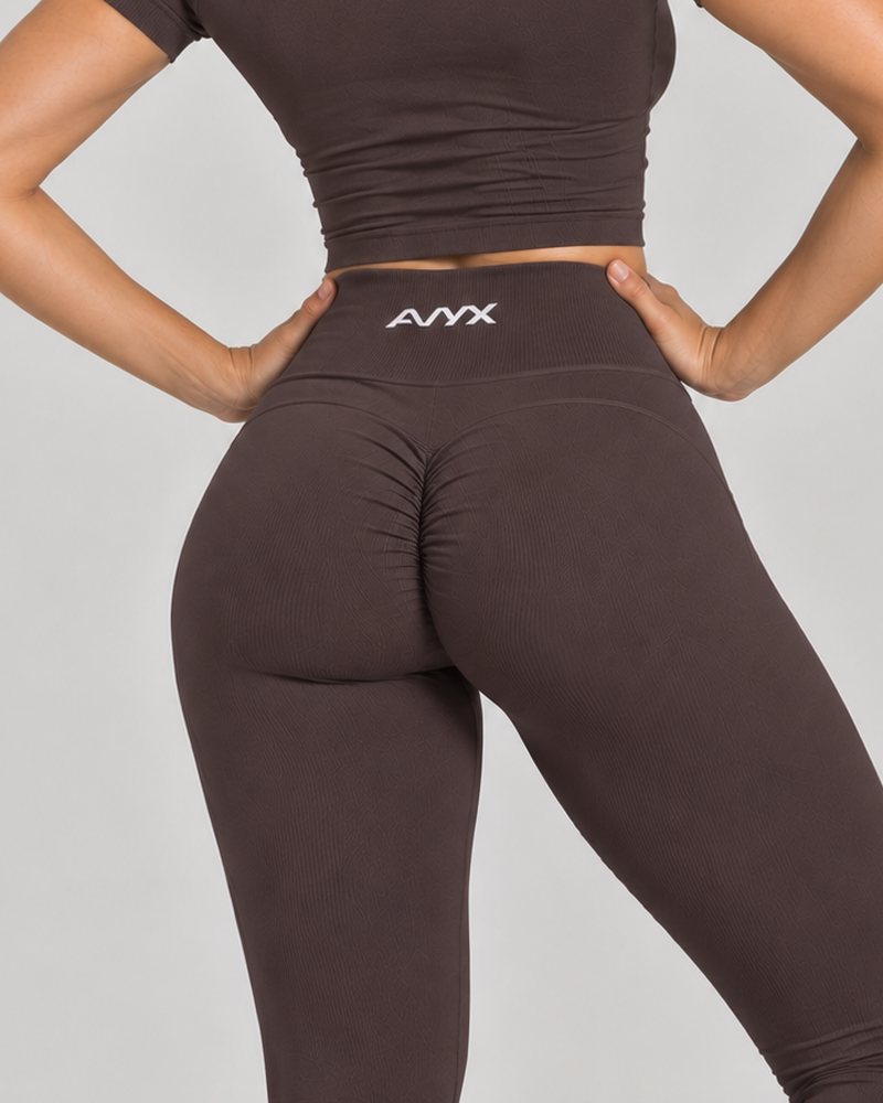Calza scrunch AVYX Cacao, vista trasera