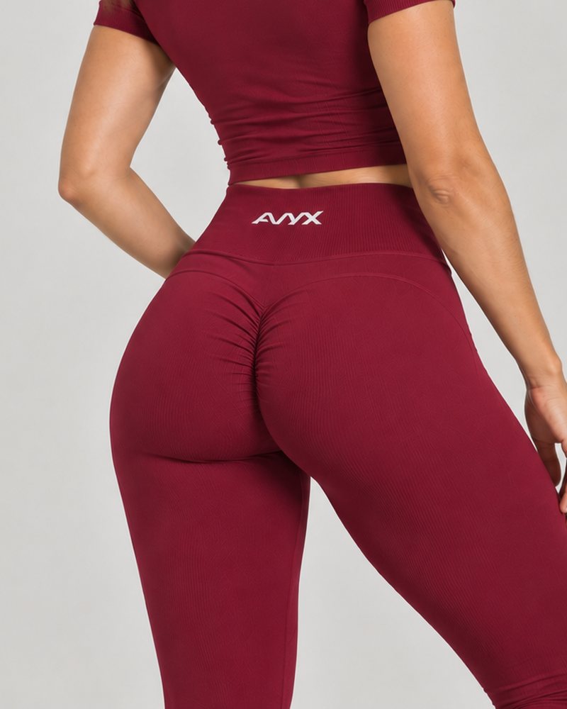 Calza scrunch AVYX Cereza, vista trasera