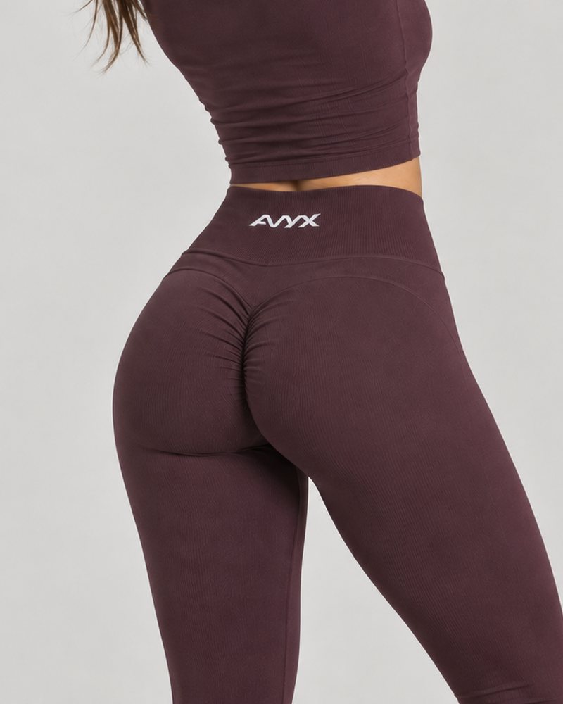 Calza scrunch AVYX Uva Profunda, vista trasera
