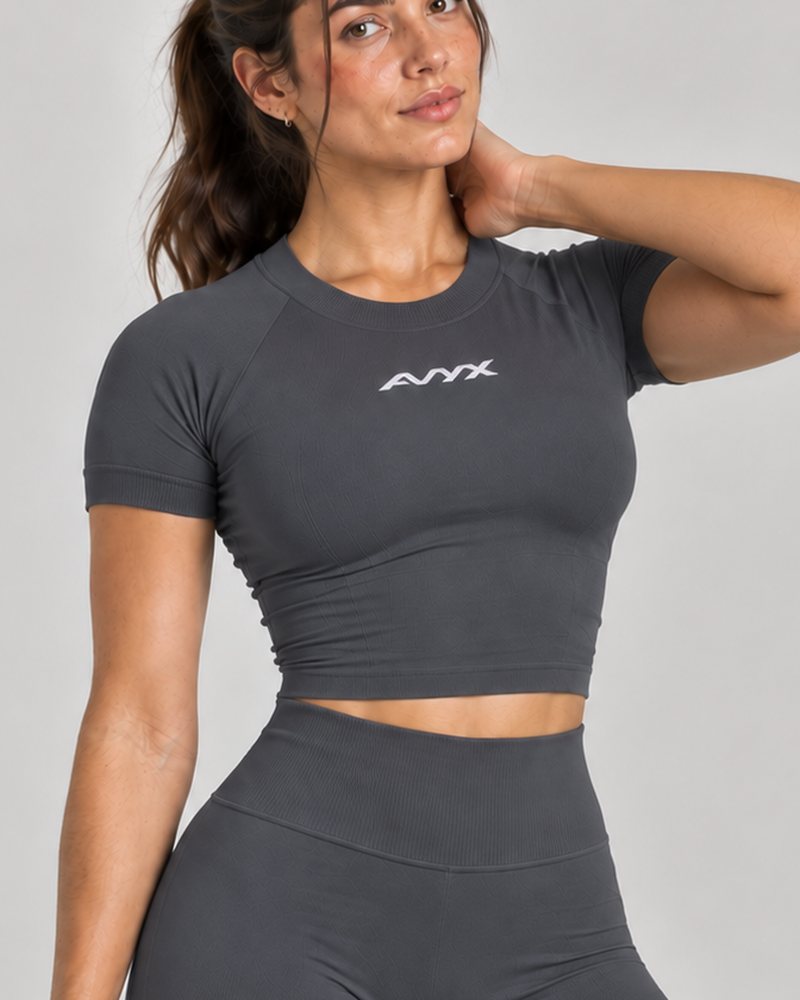 Polera seamless AVYX Grafito, vista frontal